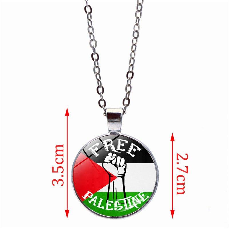 MAC076 Time Gem Palestine Anti-War Peace Pendant Necklace - Mariam's Collection