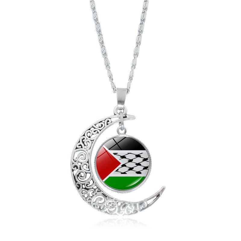 MAC077 Women's Versatile Silver Hollow Moon Pendant Necklace - Mariam's Collection