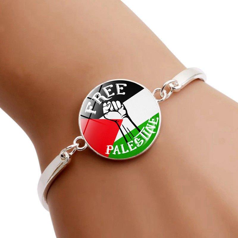 Free Palestine Bracelet | Palestinian Flag Keffiyeh Bracelet (MAC081)