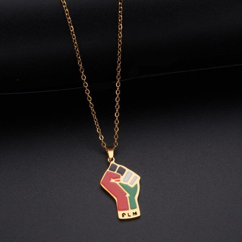 MAC100 Stainless Steel Vintage keffiyeh Palestine Map Pendant Necklace - Mariam's Collection