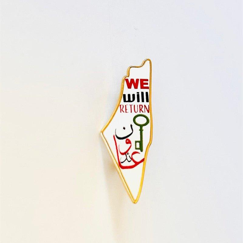 MAC103 Stainless Steel Keffiyeh Palestine Map Brooch - Mariam's Collection