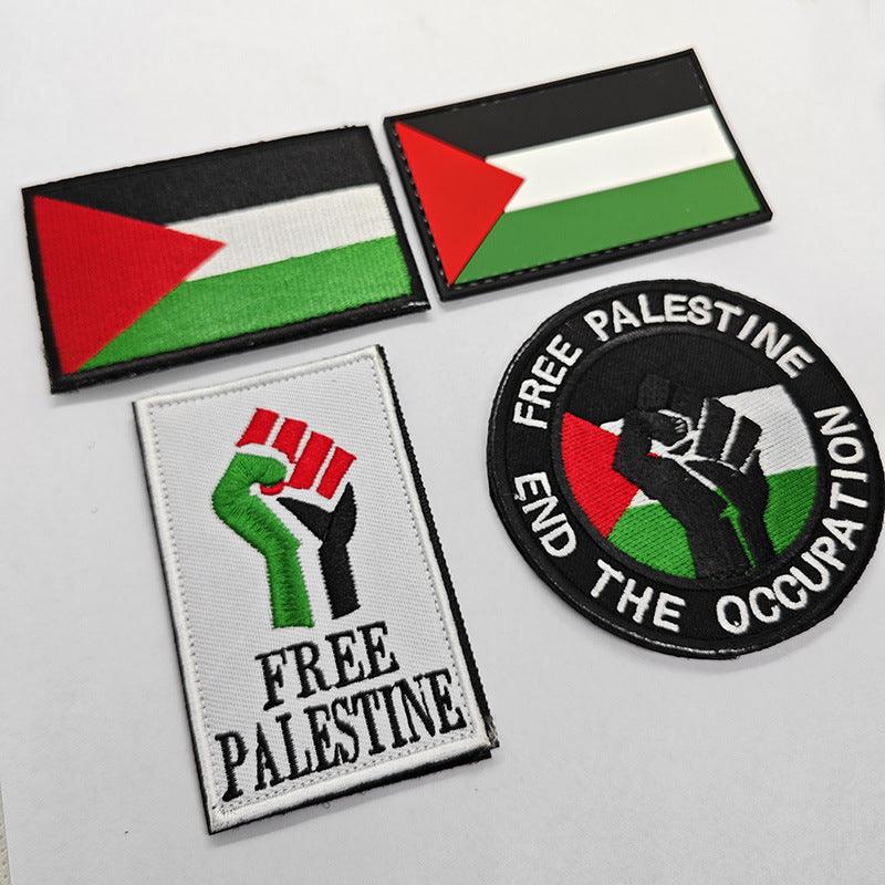 MAC115 Palestine Flag Embroidered PVC Rubber Badge Velcro - Mariam's Collection