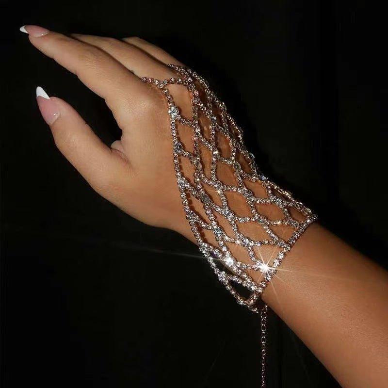 MAC119 Armani Mesh Rhinestone Temperament Mitt Bracelet - Mariam's Collection