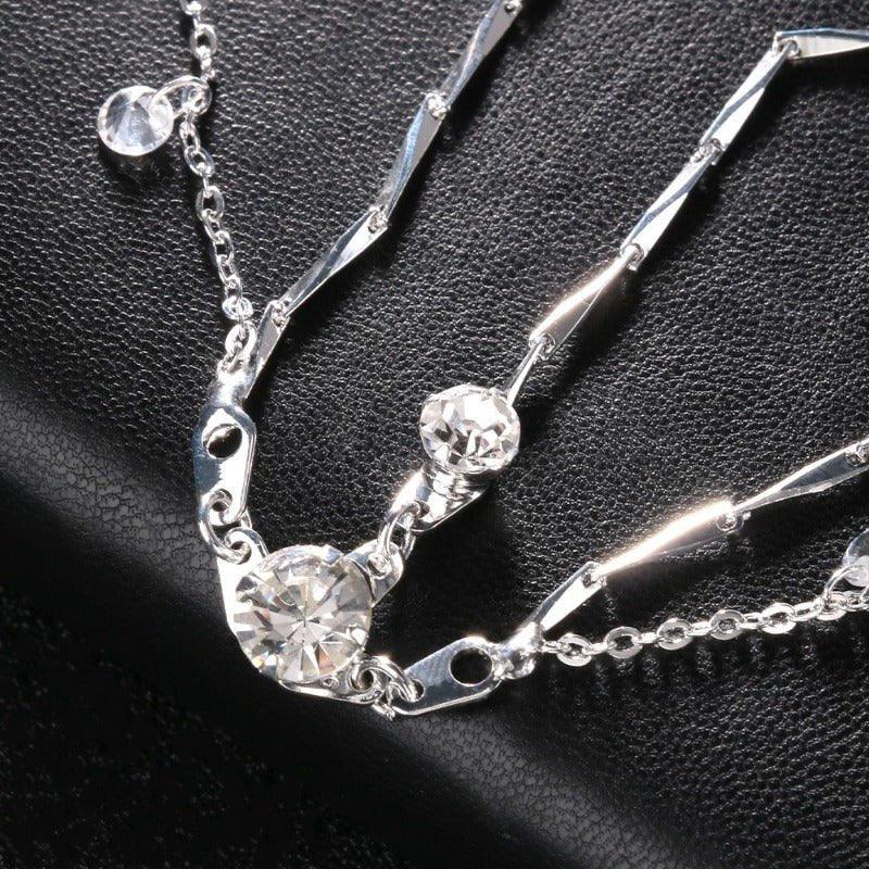 MAC127 Simple Rhinestone Pendant Sparkling Wedding Tiara - Mariam's Collection