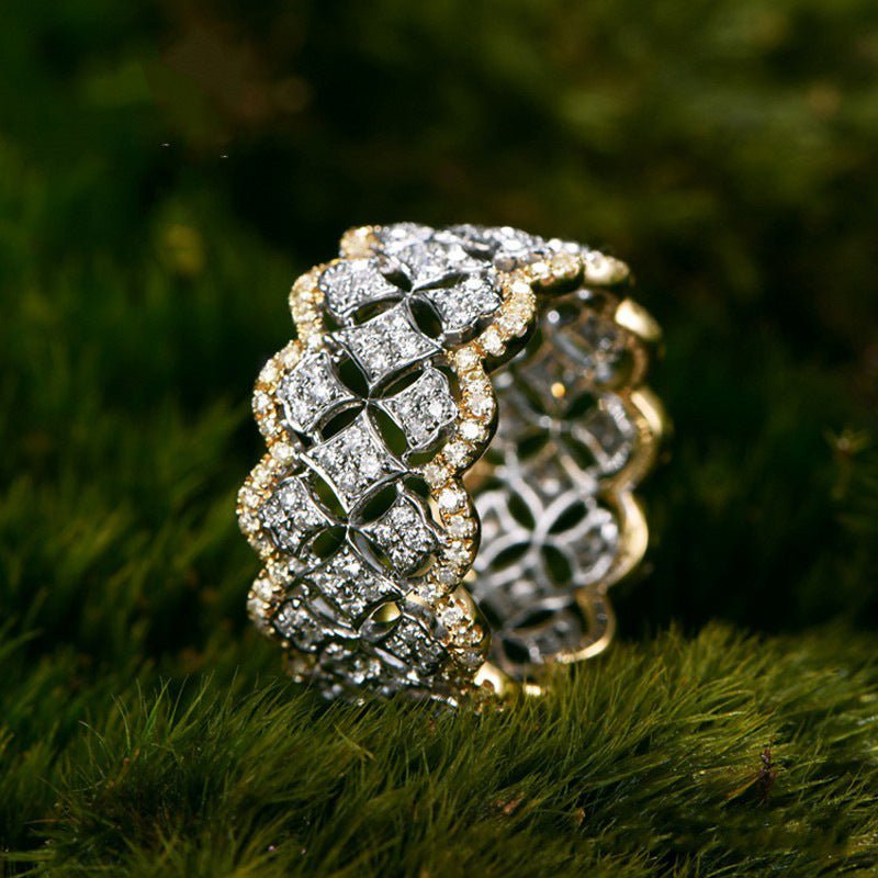 MAC194 Palace Style Dazzling Star Lace Honeycomb Ring - Mariam's Collection