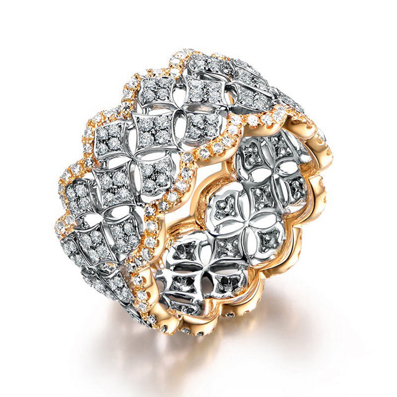 MAC194 Palace Style Dazzling Star Lace Honeycomb Ring - Mariam's Collection