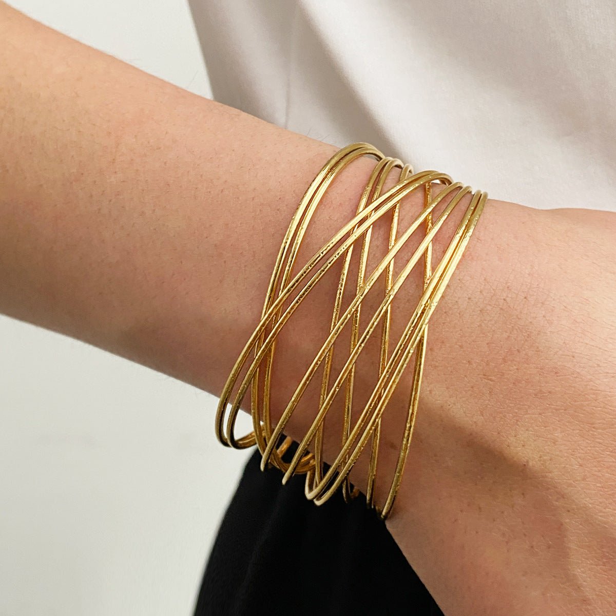 MAC210 Minimalist Multi - layered Hollow Opening Geometric Bracelet - Mariam's Collection