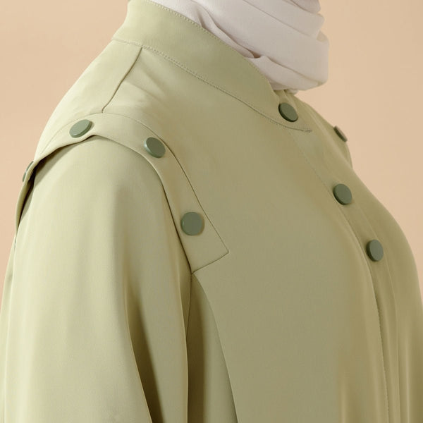 Macaron Color Shoulder Button Pullover Abaya (MA083) - Mariam's Collection