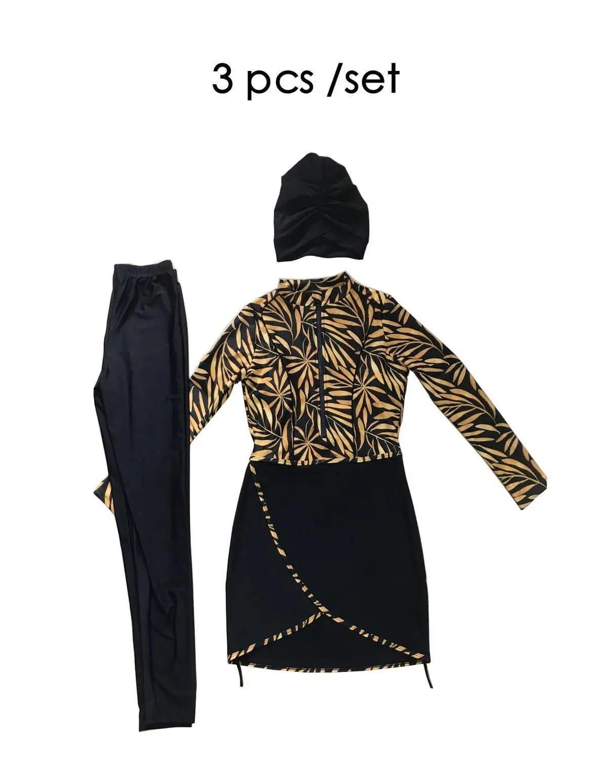 MB003 3pcs Burkini Set Modest Swimsuit High Quality - Mariam's Collection