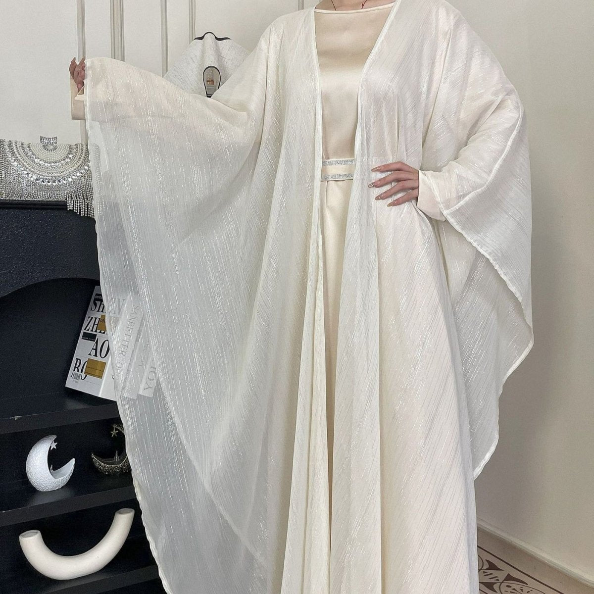 Metallic Thread Abaya Set(MOA260) - Mariam's Collection