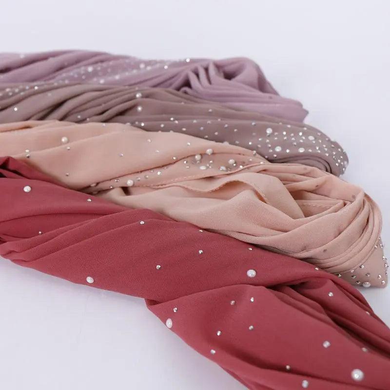 MH014 Rhineston High Quality Chiffon Hijab - Mariam's Collection