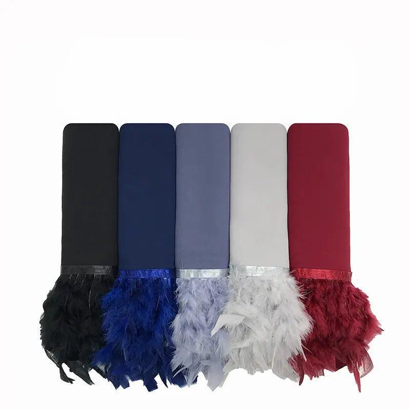 MH039 Chiffon Scarves Feather Scarf Hijab - Mariam's Collection