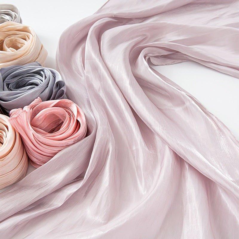 MH051 Solid Color Thin Plain Satin Long Hijab - Mariam's Collection