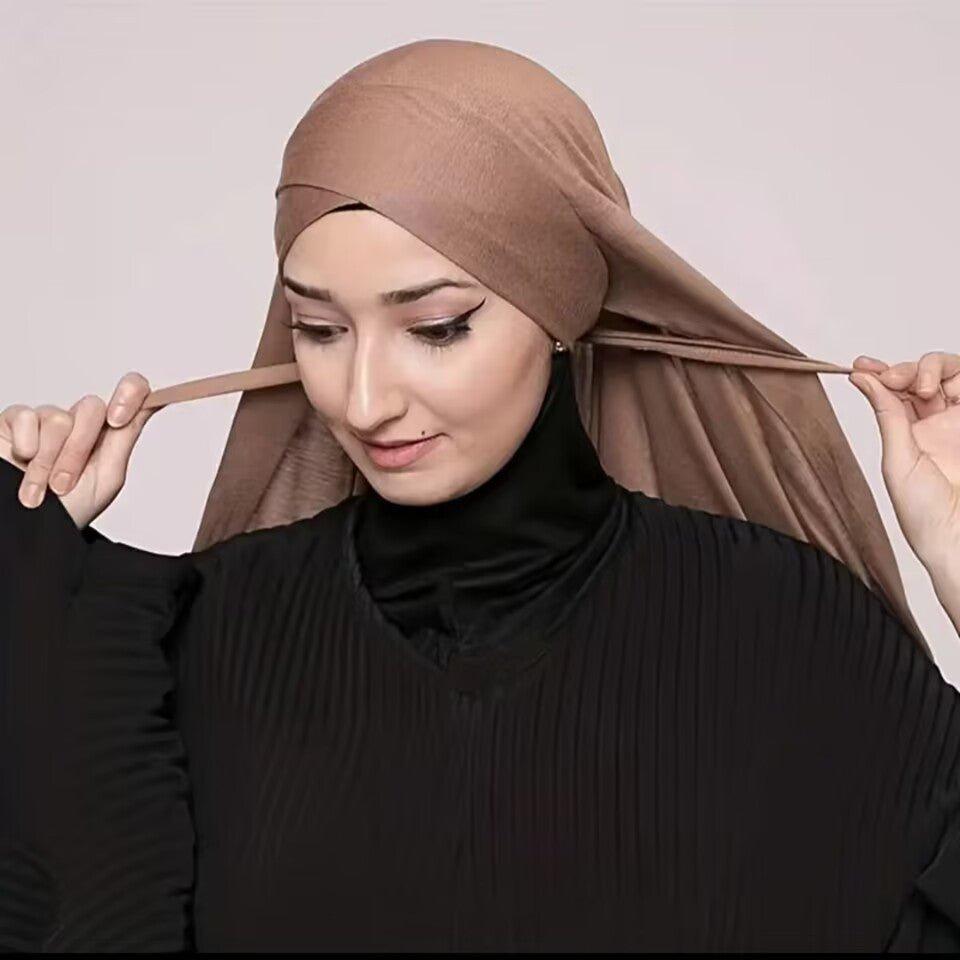 MH059 Solid Color Single Layer Cross Stretch Hijab - Mariam's Collection