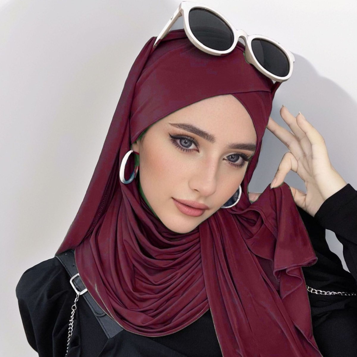 MH059 Solid Color Single Layer Cross Stretch Hijab - Mariam's Collection