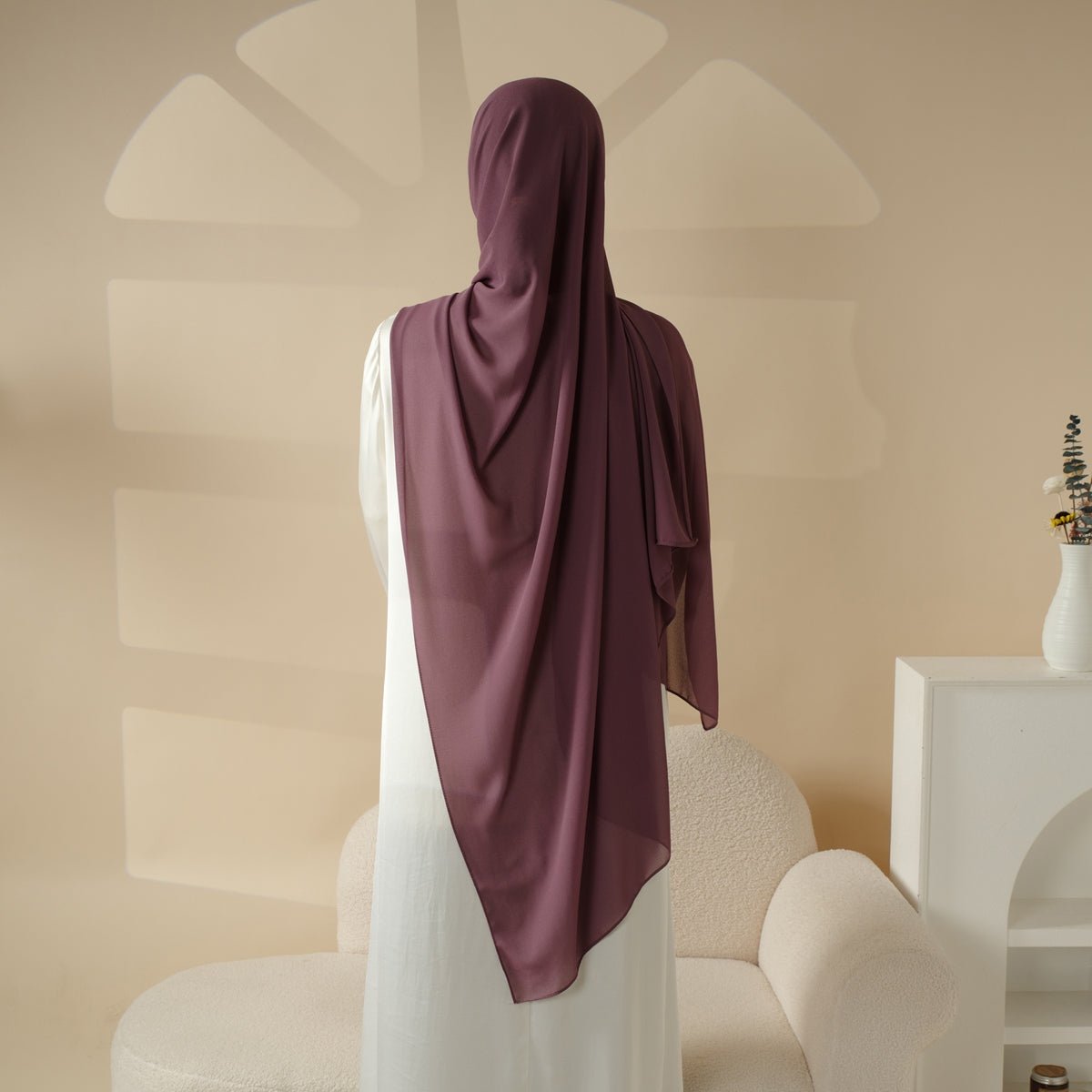 MH067 New Extra - Fine Plain Chiffon Shawl Hijab - Mariam's Collection