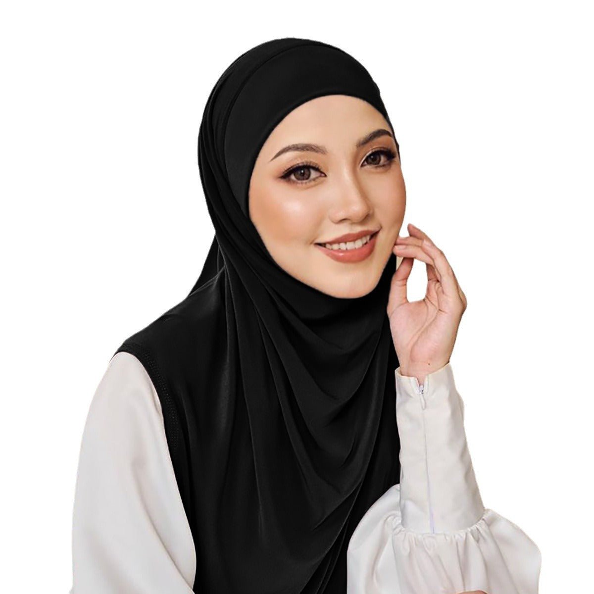 MH081 Dual Purpose Veil Bottom Hat Hijab - Mariam's Collection