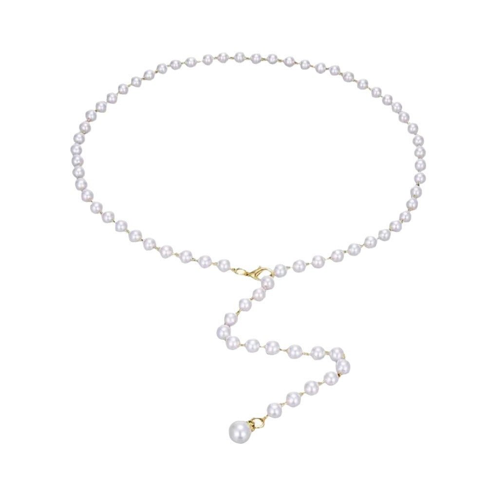 Minimalist Pearl Draped Waist Chain (MAC351) - Mariam's Collection