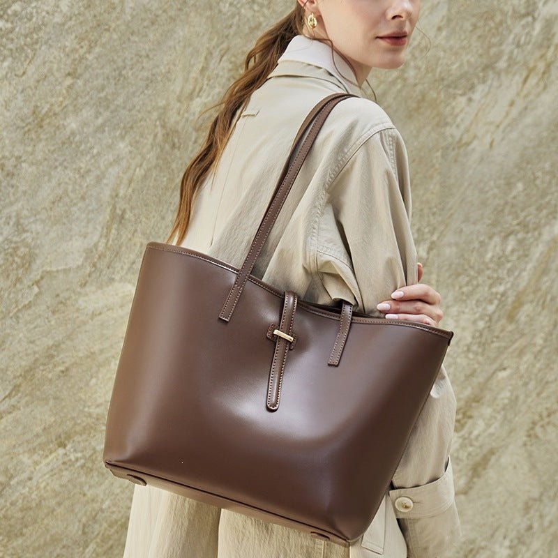 Minimalist Tote Bag with Pouch – Structured Work Tote Bag