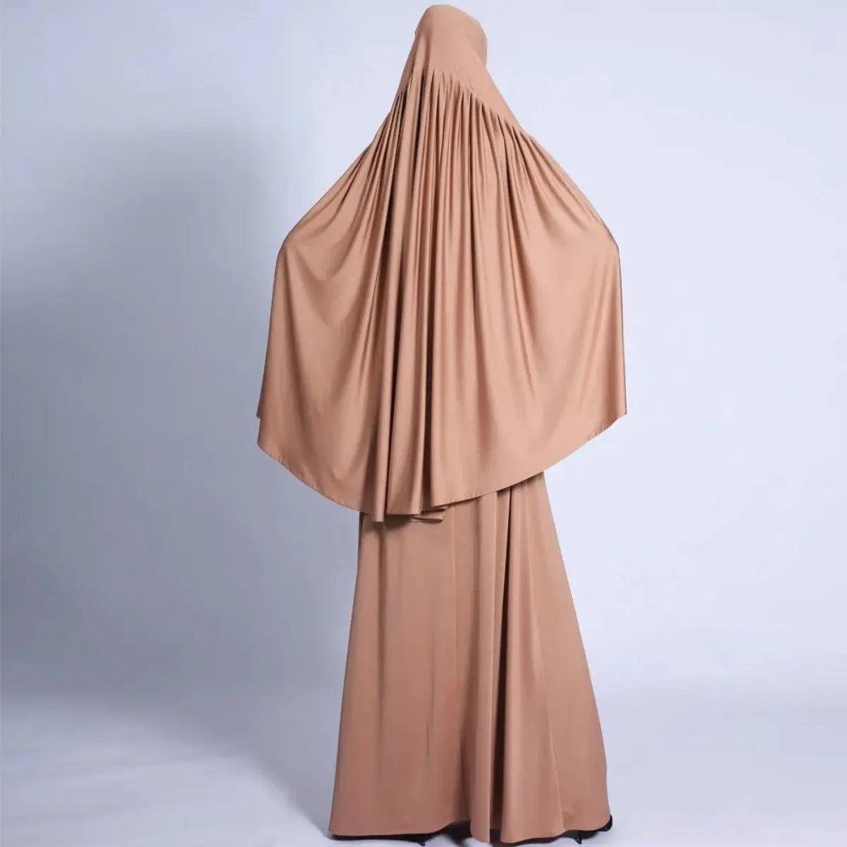 MJ002 Jersey Pleated Back Jilbab Set 2-Piece - Mariam's Collection