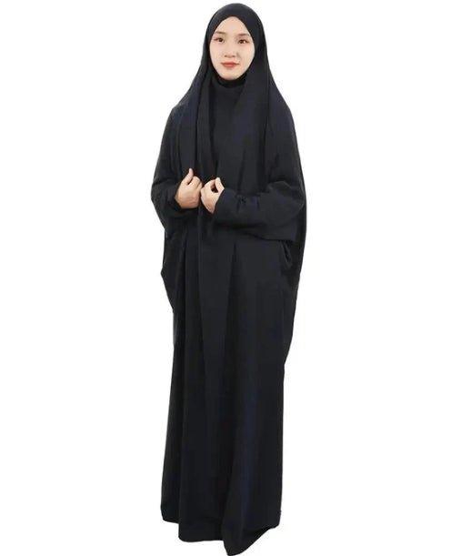 MJ005 Viscose Niqab Attached 1 - Piece Plain Jilbab - Mariam's Collection