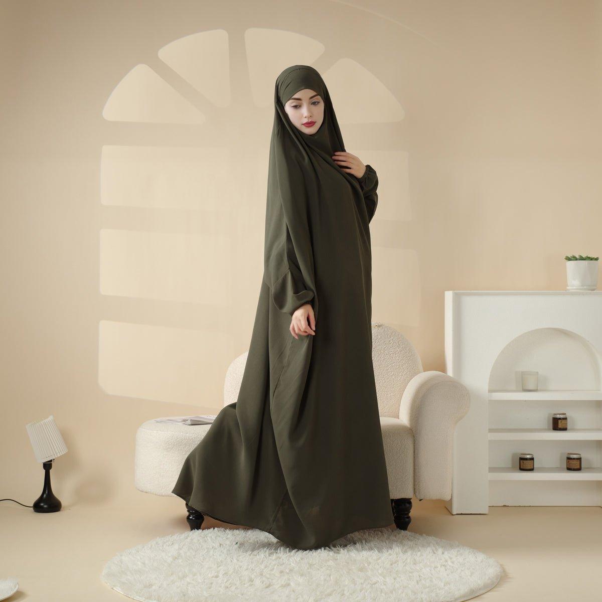 Viscose Niqab Attached 1-Piece Plain Jilbab