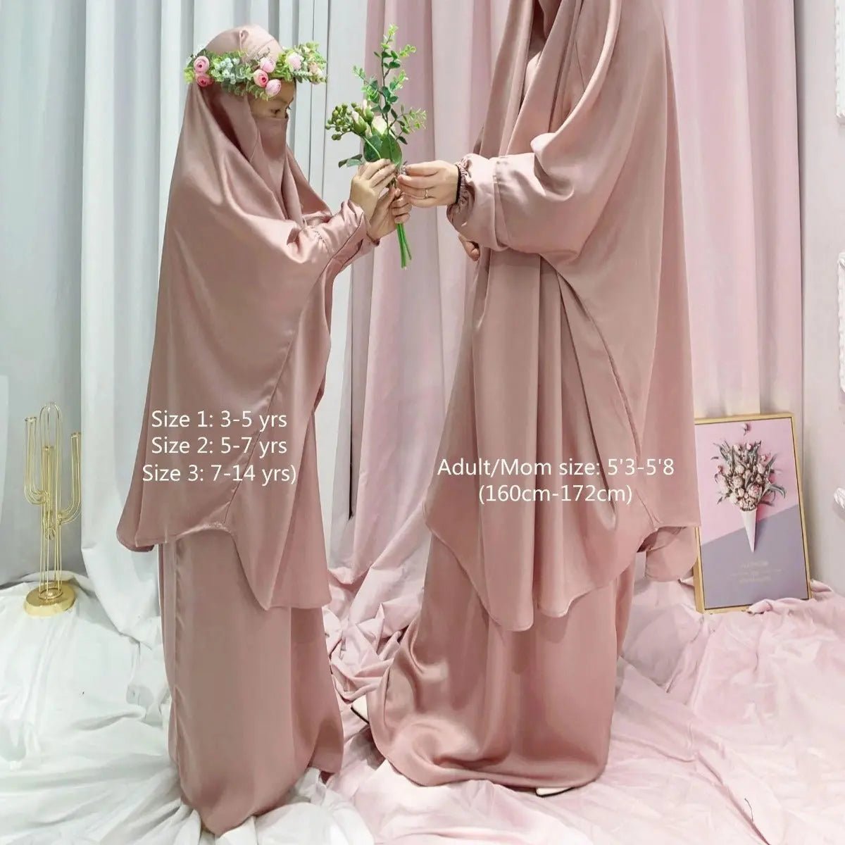 MJ008 Nida Fabric 2 - Piece Set Jilbab - Mariam's Collection