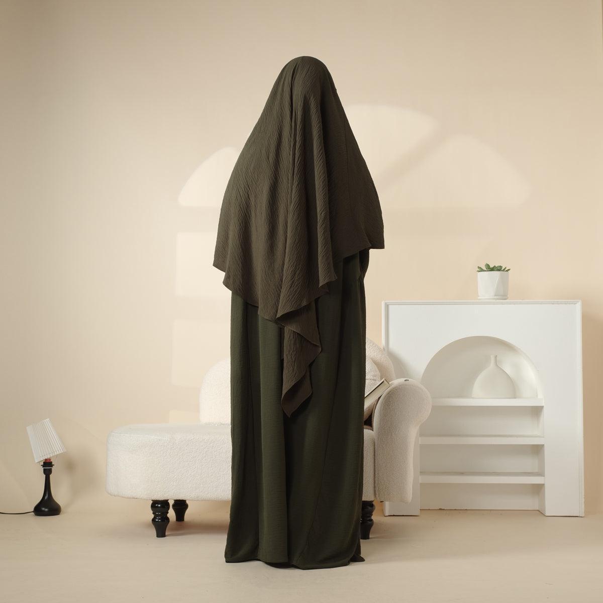 MK006 Crepe Khimar and Abaya Set 2-Piece - Mariam's Collection