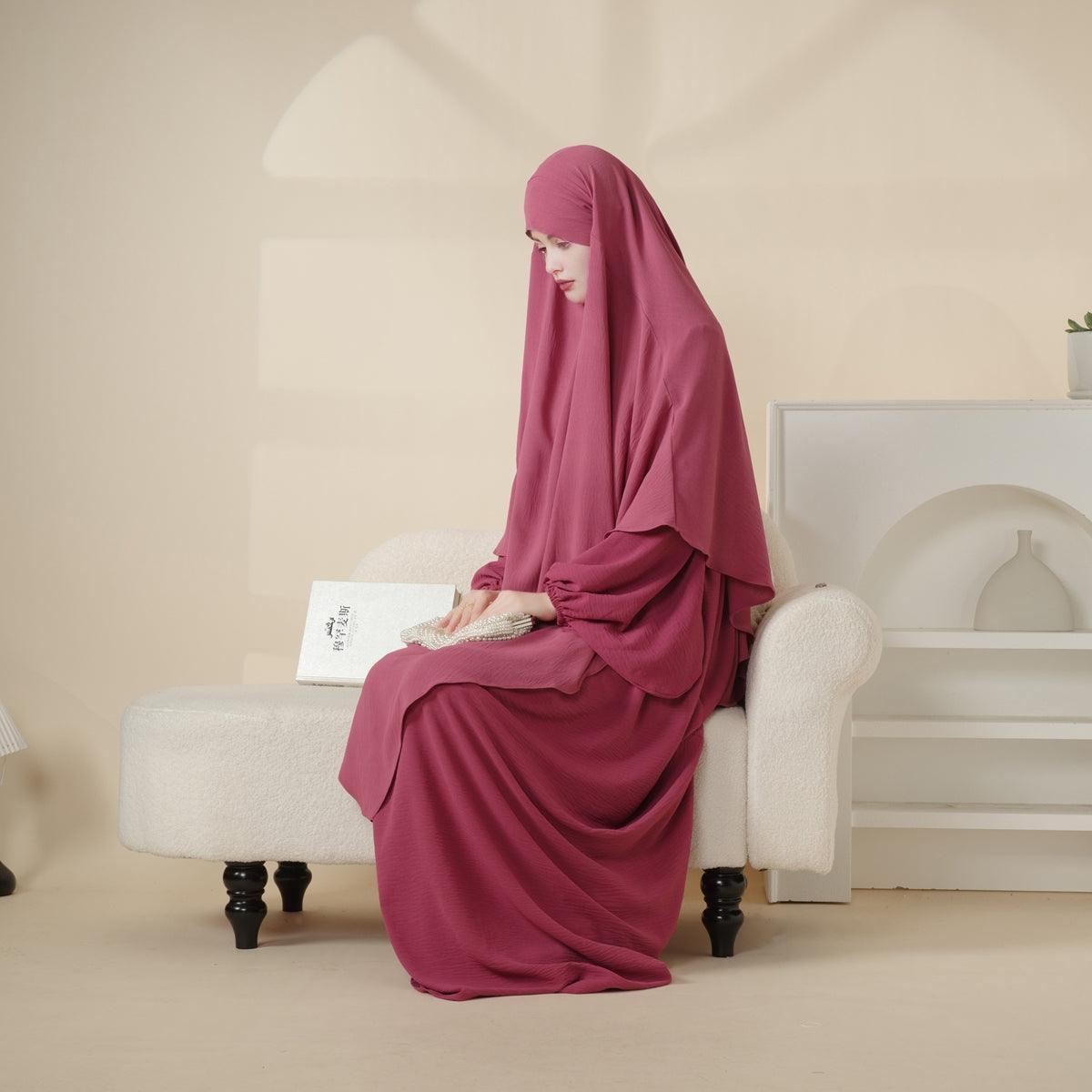 MK006 Crepe Khimar and Abaya Set 2-Piece - Mariam's Collection