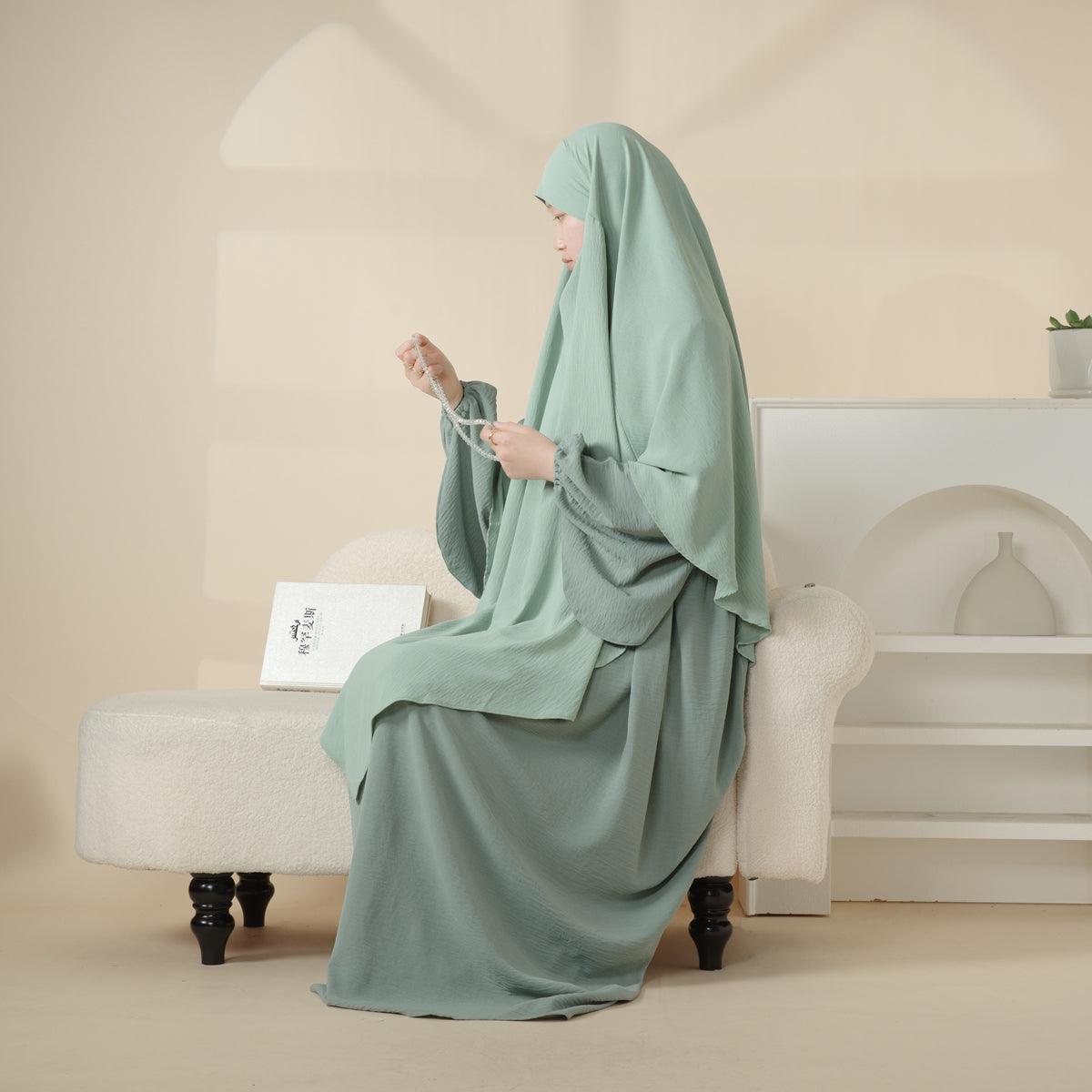 MK006 Crepe Khimar and Abaya Set 2 - Piece - Mariam's Collection