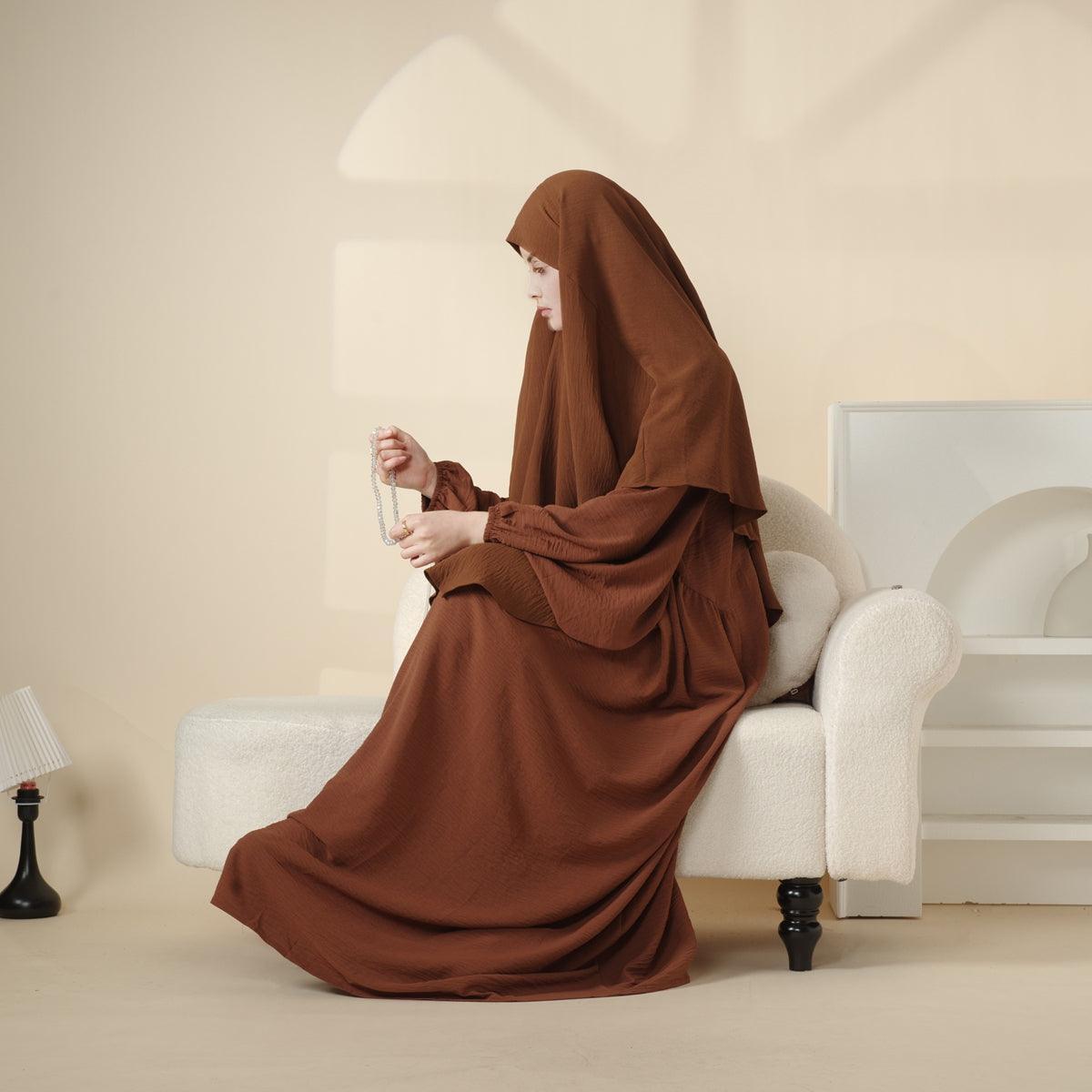 MK006 Crepe Khimar and Abaya Set 2-Piece - Mariam's Collection