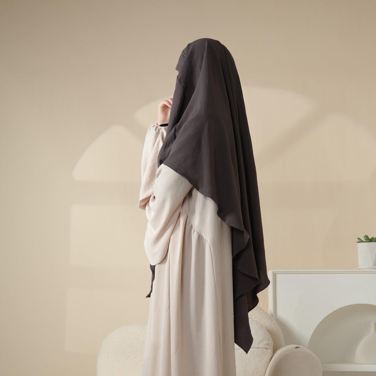 MK009 New Crepe 1 - Layer Khimar - Mariam's Collection