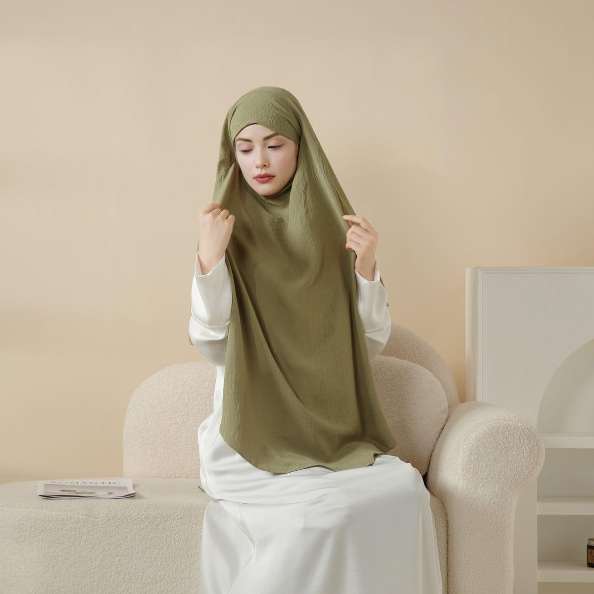 MK014 Comfort Crepe One Layer Khimar - Mariam's Collection