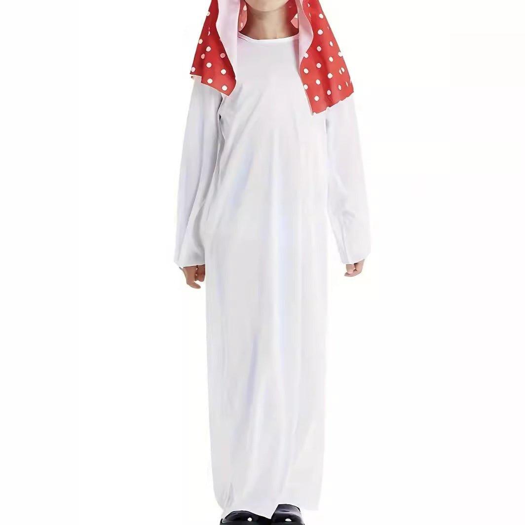 MKB009 Kids Round Neck Simple White Thobe - Mariam's Collection