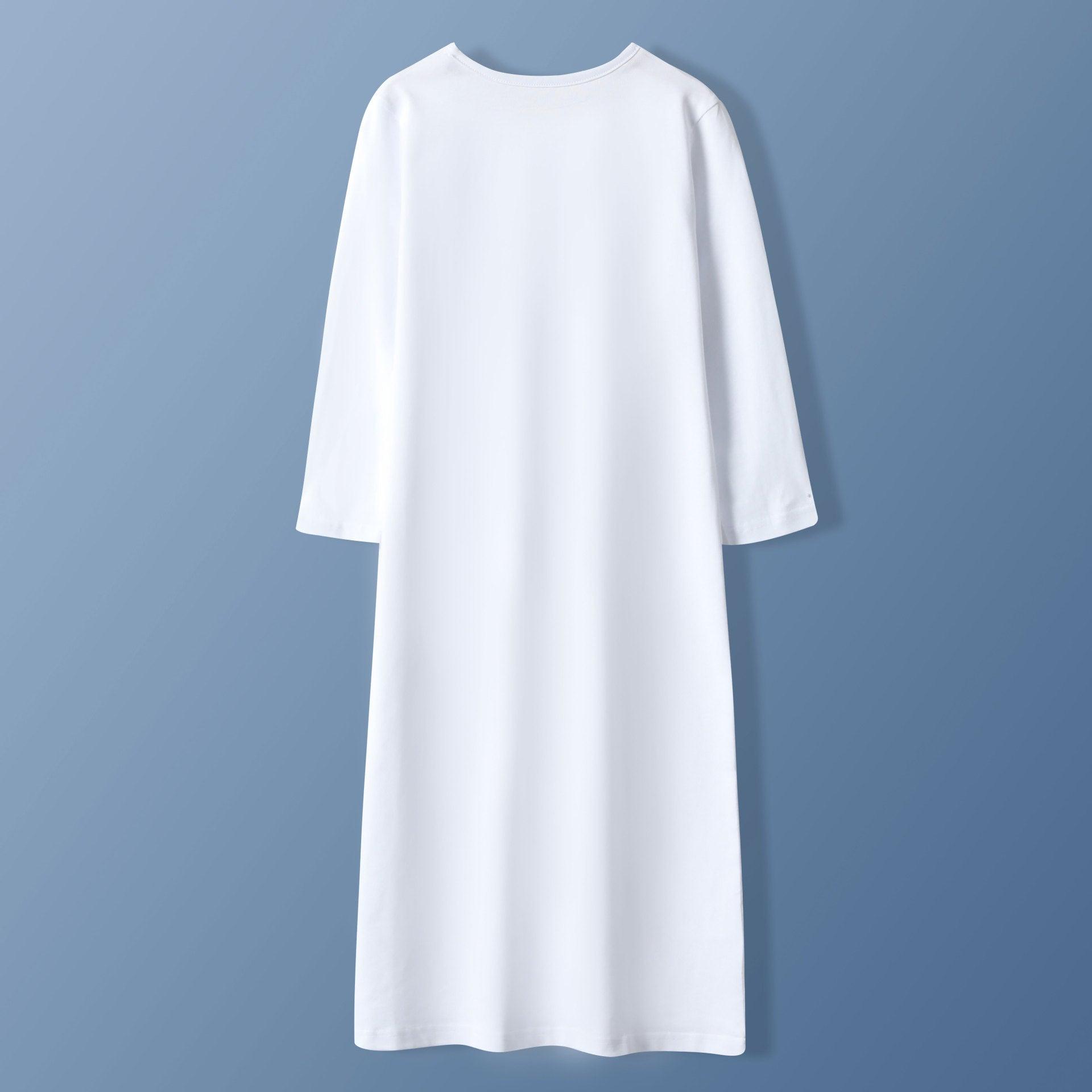 MKB009 Kids Round Neck Simple White Thobe - Mariam's Collection