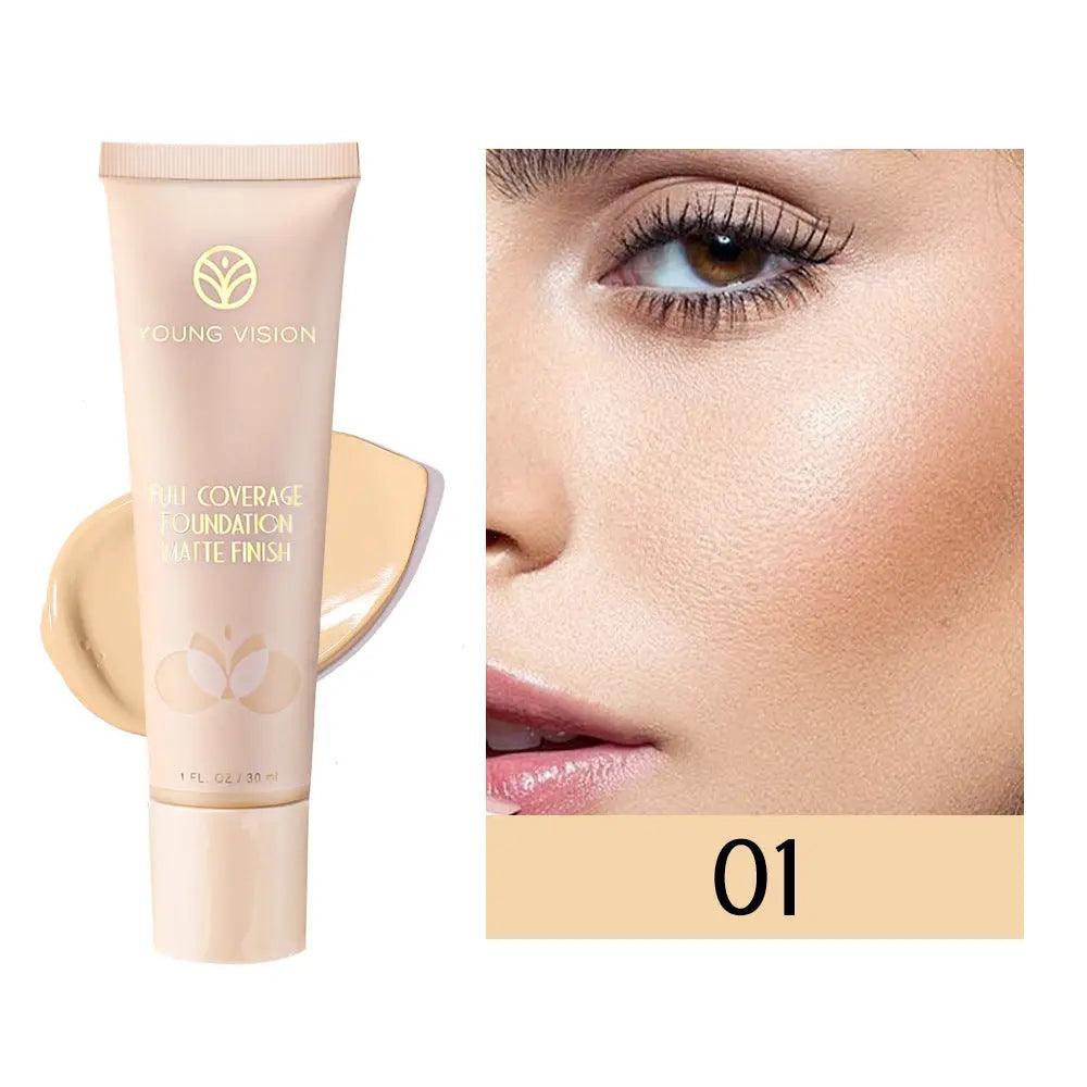 MMU001 YOUNG VISION Liquid Luninous Foundation Full Coverage Matte Finish - Mariam's Collection