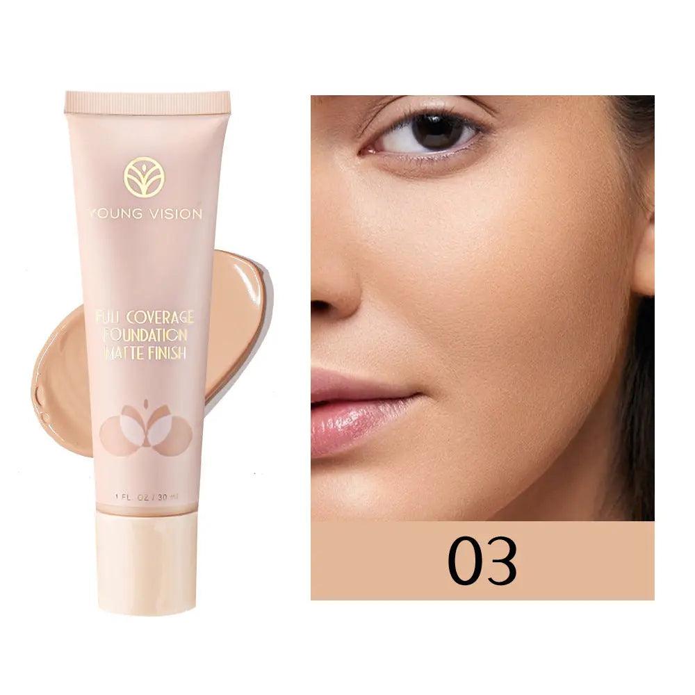 MMU001 YOUNG VISION Liquid Luninous Foundation Full Coverage Matte Finish - Mariam's Collection