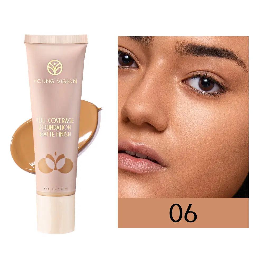 MMU001 YOUNG VISION Liquid Luninous Foundation Full Coverage Matte Finish - Mariam's Collection