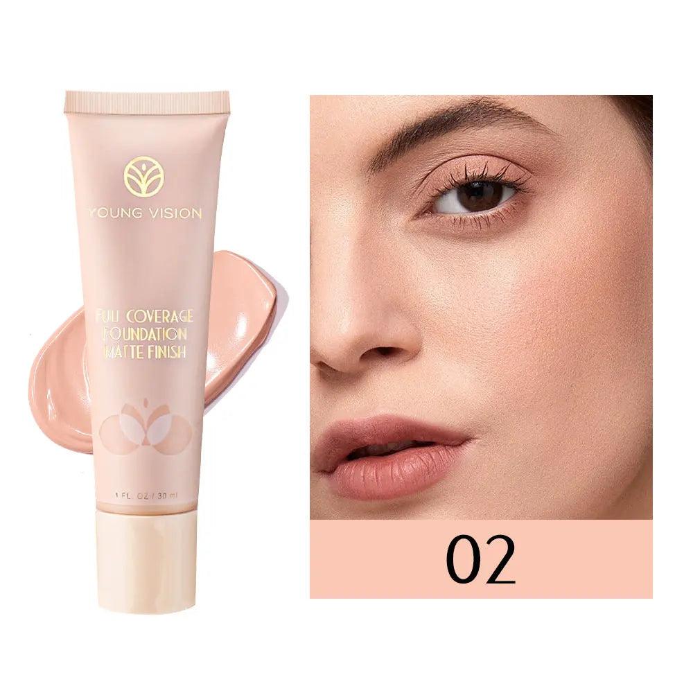 MMU001 YOUNG VISION Liquid Luninous Foundation Full Coverage Matte Finish - Mariam's Collection