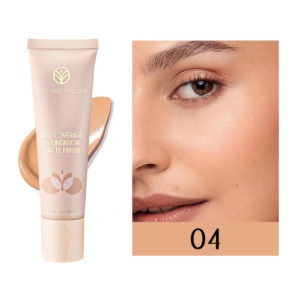 MMU001 YOUNG VISION Liquid Luninous Foundation Full Coverage Matte Finish - Mariam's Collection