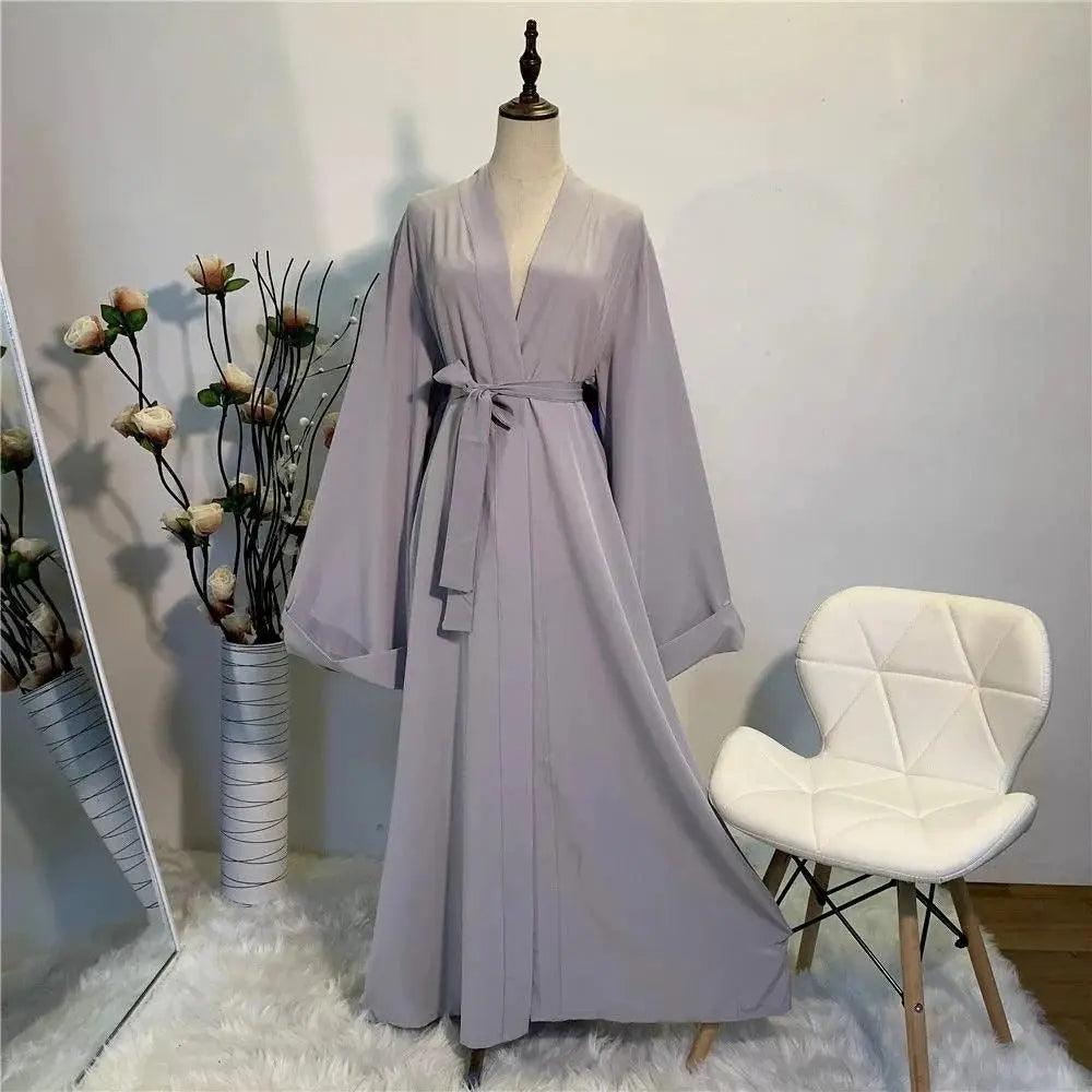 MOA005 Basic Plain Open Abaya With Pockets - Mariam's Collection