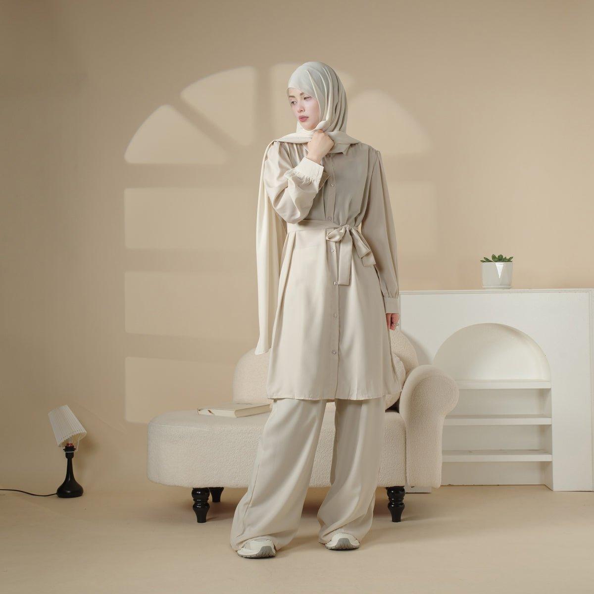 MOA023 Long Sleeve Shirt and Pants Suit - Mariam's Collection