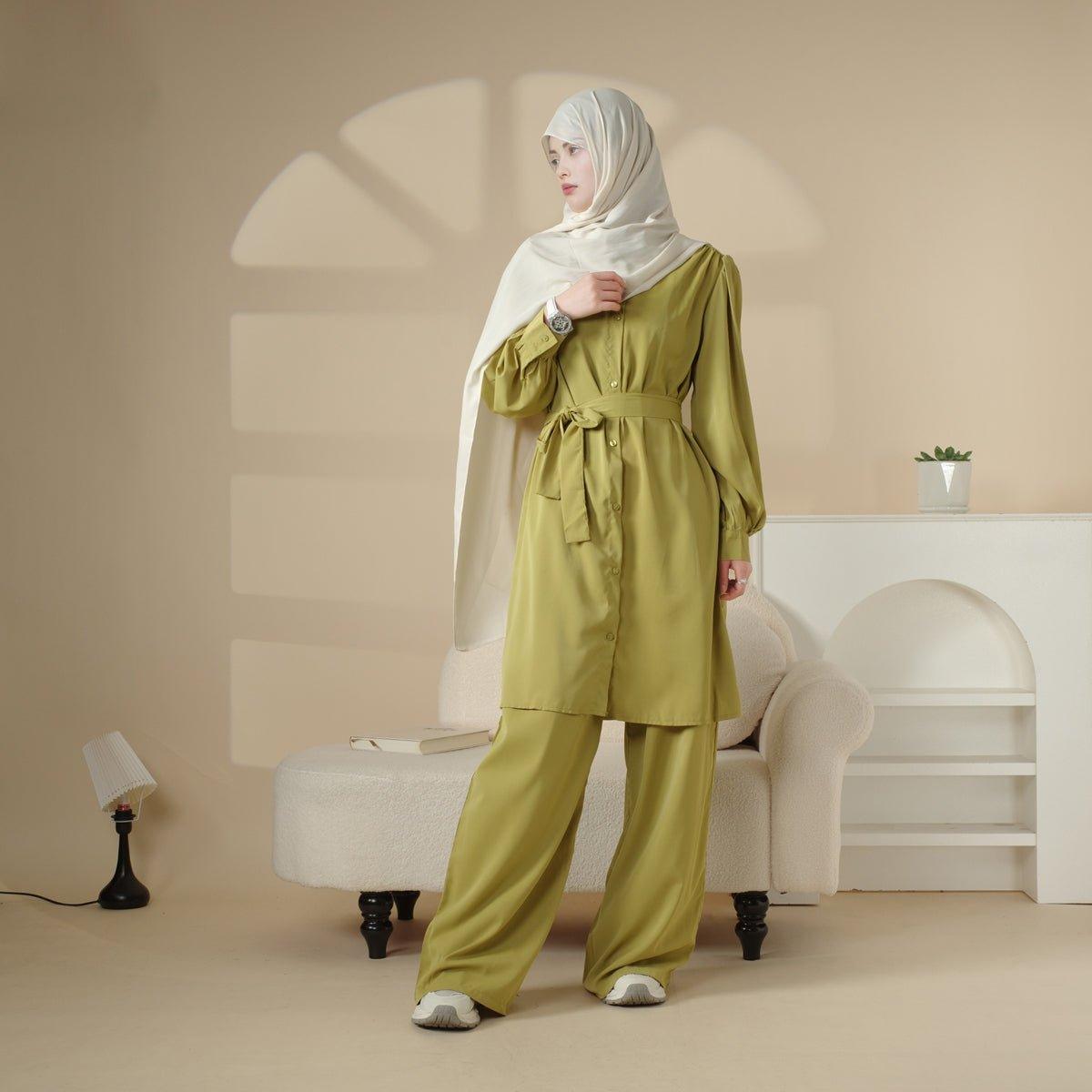 MOA023 Long Sleeve Shirt and Pants Suit - Mariam's Collection