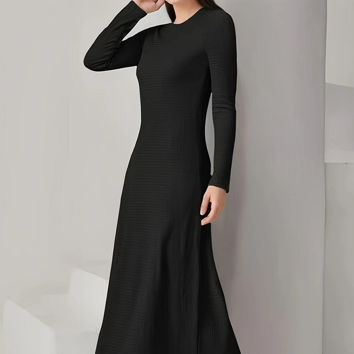 MOA049 Solid Color Knitted Open Abaya 2-Piece Set - Mariam's Collection