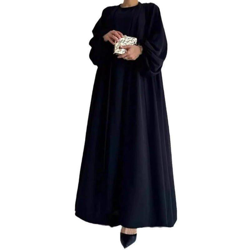 MOA050 Loose Lantern Sleeve Abaya 3 - Piece Set - Mariam's Collection