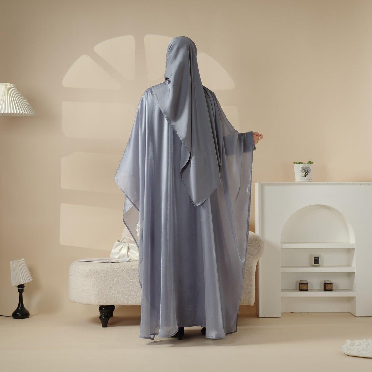 MOA059 Kaftan Organza Abaya 3 - Piece Set - Mariam's Collection