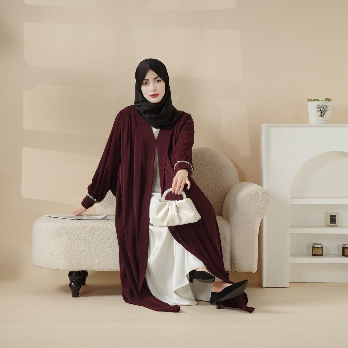 MOA061 Western Style Cardigan Abaya - Mariam's Collection