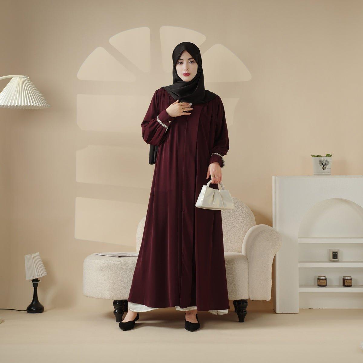 MOA061 Western Style Cardigan Abaya - Mariam's Collection