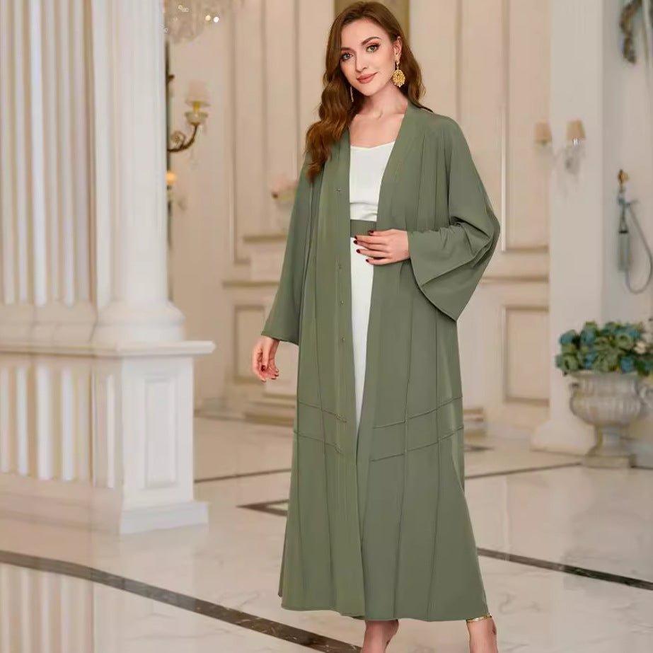 MOA065 Solid Color Elegant Temperament Abaya 2 - piece Set - Mariam's Collection