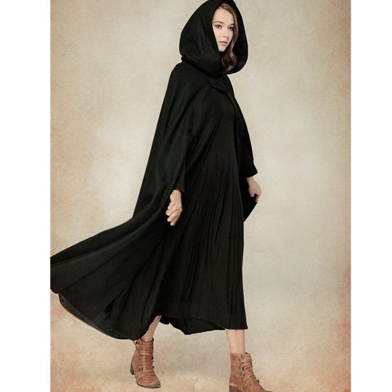 Hooded Shawl Extended Cape Coat | Versatile 5-Color Hooded Shawl Poncho